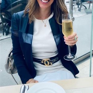 Gucci belt $600 vintage navy blue